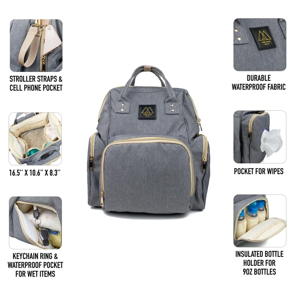 ✨Gray Diaper Backpack✨ - Picture 3 of 8